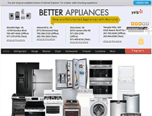 Tablet Screenshot of betterappliance.net